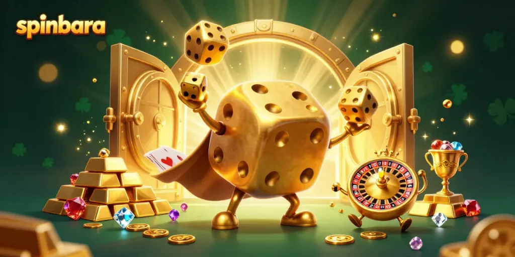 Engage with spinbara's exciting golden theme featuring vibrant gambling visuals and dynamic characters.
