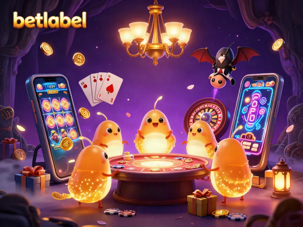Engage with exciting slot games at Betlabel, enhanced by glowing cartoon glowworms!