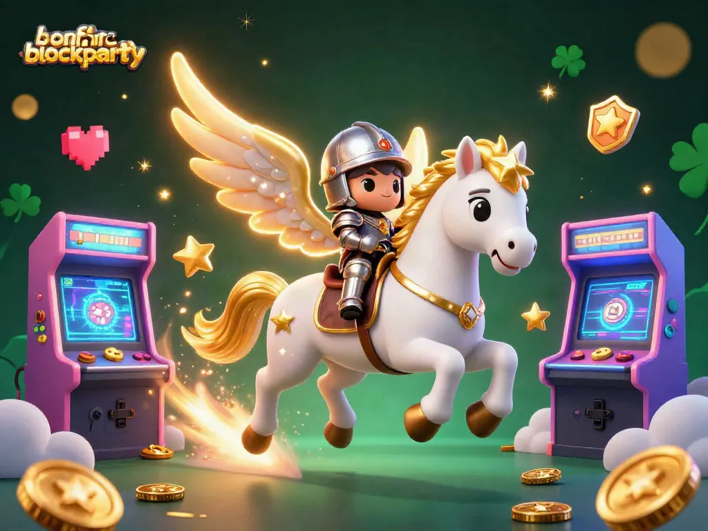 Engage in the excitement of bonfireblockparty with vibrant gaming elements and celestial characters.